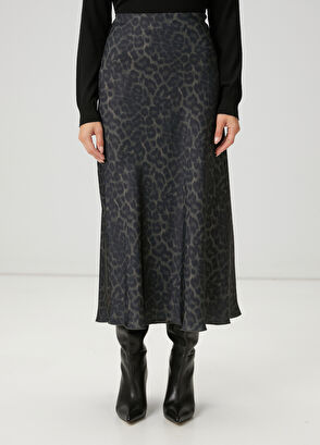 Beymen Club Hardal Desenli Midi Evaze Etek - 3