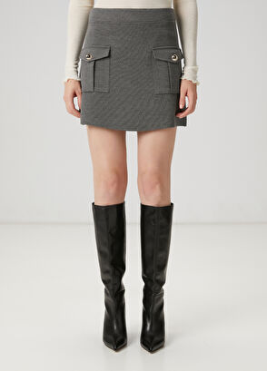 Beymen Club Dark Grey Women's Mini Knit Skirt - 3