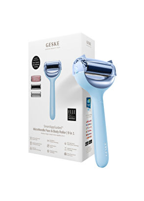 Geske MicroNeedle Face & Body Roller Mavi Mikro İğneli + Buz Başlığı + Pembe Kuvars Başlıklı Dermaroller Cihaz - 3