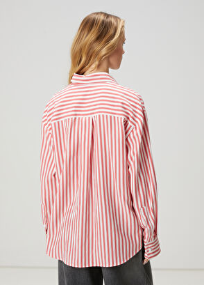 Beymen Club Mercan Çizgili Gömlek - 5