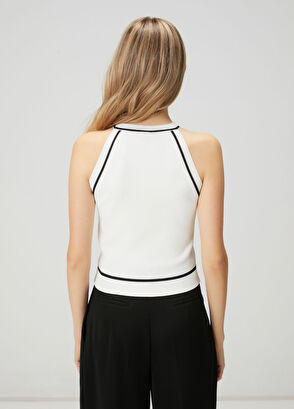 Beymen Club Kırık Beyaz Siyah Çizgi Detaylı Atlet - 5