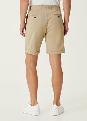 Beymen Club Slim Fit Bej Twill Şort - 3