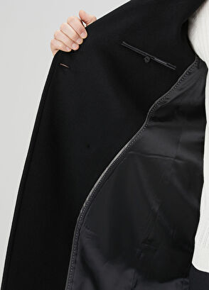 Network Siyah Yün Kaşmir Karışımlı Palto - 9