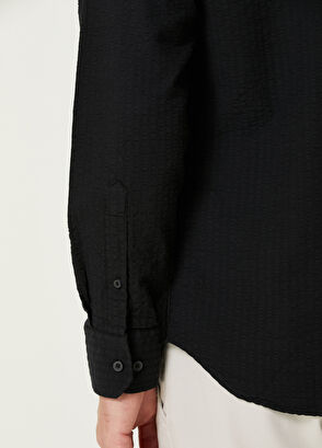Beymen Club Slim Fit Siyah Gofre Dokulu Gömlek - 7