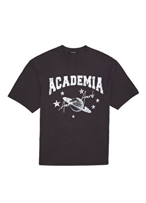 Academia Antrasit Konser Tema Baskılı T-shirt - 8