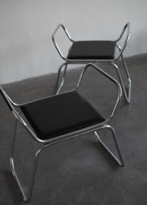 Tuca's Home Rest Stool Metal ve Deri Siyah Tekli Bench - 5