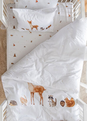 Casadora Baby Forest Amigos %100 Organik Pamuk Saten Bebek Nevresim Takımı 100 x 150 cm - 5