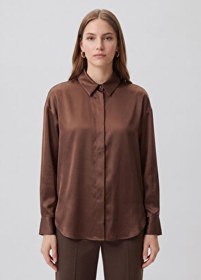 Beymen Club Brown Silk Twill Shirt - 4