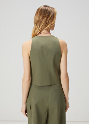 Beymen Club Khaki Linen Vest - 5