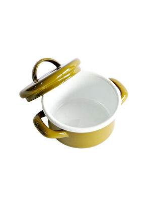 Elifle Emaye Haki Emaye Mini Tencere 12 cm - 3