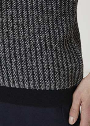 Beymen Club Lacivert Örgü Dokulu Kısa Kollu Kazak - 7