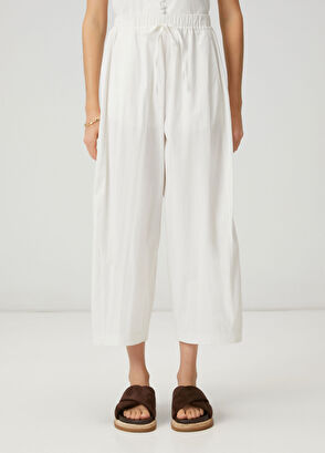 Beymen Club Kırık Beyaz Barrel Fit Teknik Kumaş Pantolon - 3