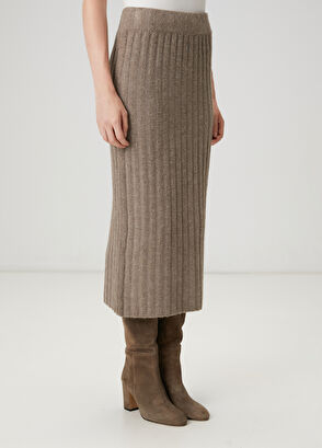 Beymen Club Mink Long Knit Skirt - 4