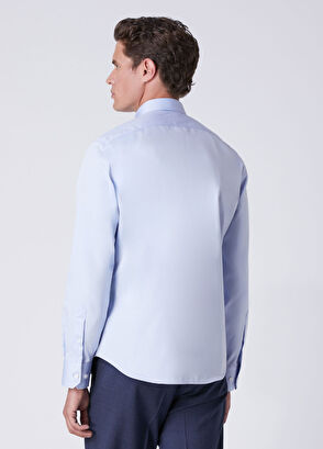 Beymen Club Slim Fit Blue Non-Iron Twill Shirt - 6
