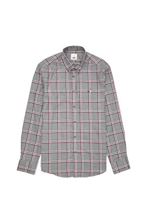 Beymen Club Comfort Fit Burgundy Plaid Shirt - 8