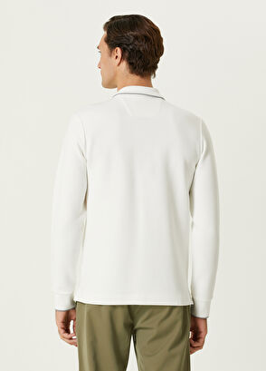 Beymen Club Slim Fit Ekru Polo Yaka Ottoman Dokulu Sweatshirt - 5