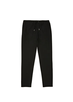 Siyah Beli Kordonlu Pantolon - Görsel 7