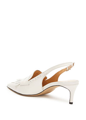 George Hogg Off-White Tassel Detail Women's Leather Shoes - 3