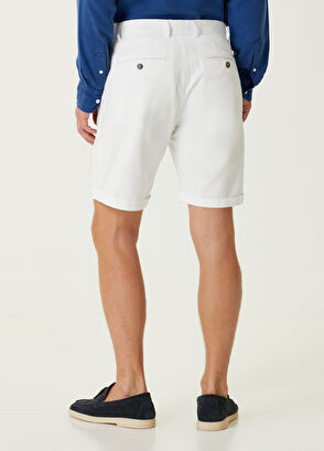 Beymen Club Slim Fit Beyaz Twill Şort - 3