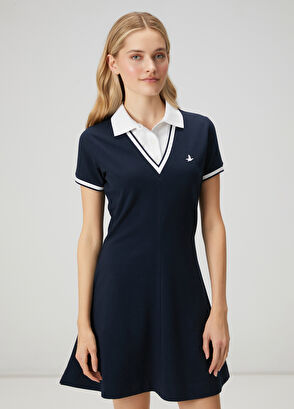 Beymen Club Navy Blue Pique Mini Polo Dress - 3