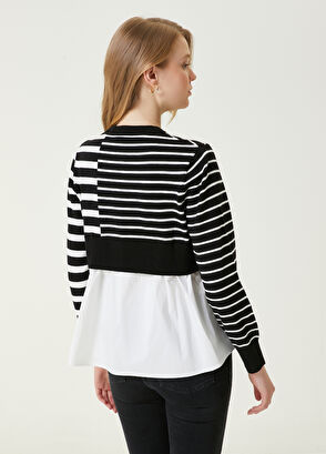 Beymen Club Siyah Çizgili Logolu Kazak - 6