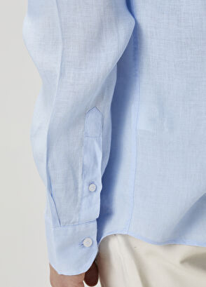 Beymen Club Comfort Fit Light Blue Linen Shirt - 8