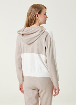 Beymen Club Beige Hooded Colorblock Cardigan - 6