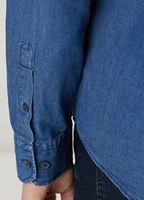 Beymen Club Comfort Fit Navy Blue Denim Shirt - 7