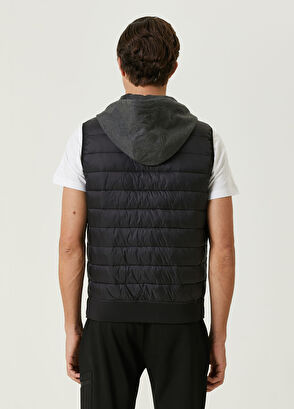 Beymen Club Essential Siyah Kapüşonlu İnce Dolgulu Yelek - 5