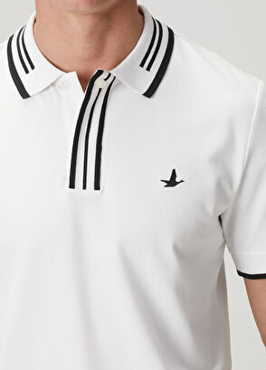 Beymen Club Beyaz Comfort Fit Patı Ve Kol Ucu Çizgili Polo T-s - 7