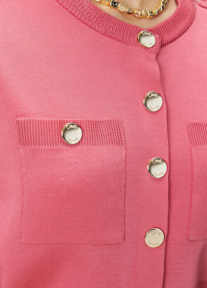 Beymen Club Pink Box-Shaped Knitwear Jacket - 6