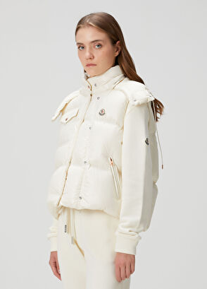 Moncler Pario Beyaz Kapüşonlu Puffer Yelek - 4