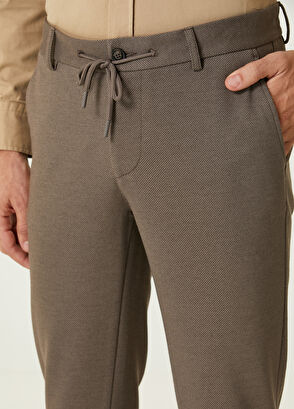 Vizon Kordonlu Diyagonal Desenli Chino Pantolon Beymen Club Vizon Kordonlu Diyagonal Desenli Chino Pantolon - 4