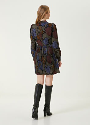 Beymen Club Haki Desenli Pileli Mini Boy Elbise - 6