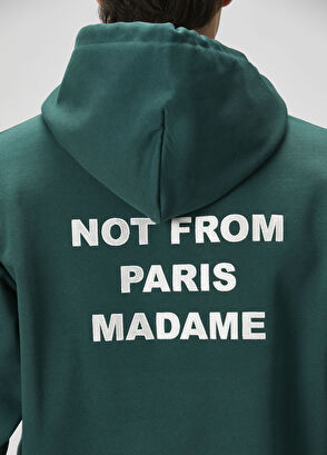 Drôle De Monsieur Koyu Yeşil Kapüşonlu Logolu Sweatshirt - 6