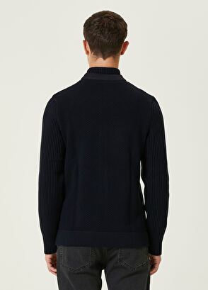 Beymen Club Lacivert Pirinç Örgü Dokulu Triko Hırka - 5