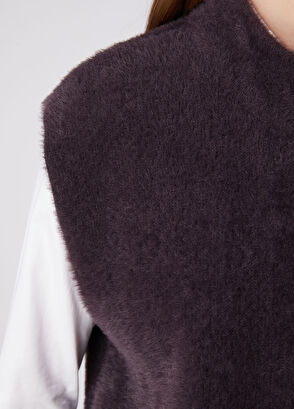 Beymen Club Plum Zippered Feathered Sweater - 9