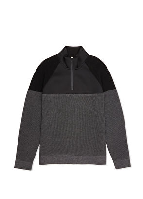 Beymen Club Black Collar Zipper Colorblocked Wool Sweater - 8