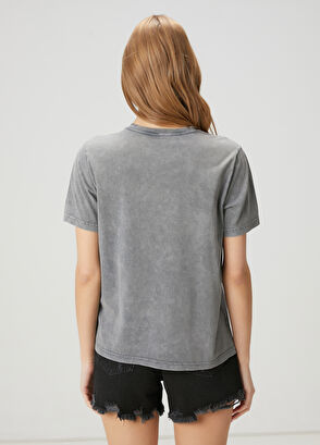 Beymen Club Light Grey Stones Star Embroidered T-Shirt - 5