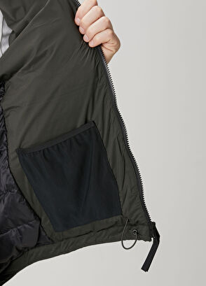 Lodge Koyu Yeşil Kapüşonlu Puff Mont - Görsel 10