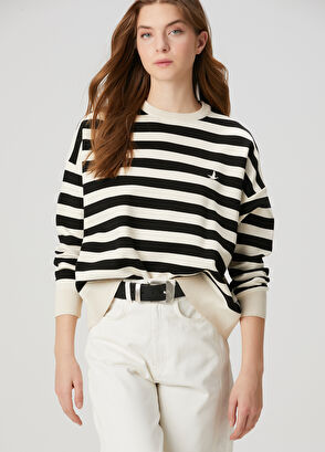 Beymen Club Siyah Ekru Çizgili Kazak - 5