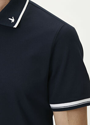 Beymen Club Lacivert Slim Fit Verev Çizgili Pike Polo T-shirt - 8