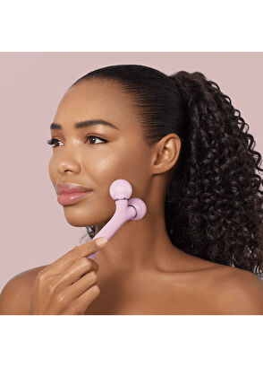 Geske Sonic Facial Body Roller Pembe Titreşimli Yüz Şekillendirici ve Vücüt Bakım Roller Cihazı  - 5
