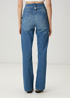 Beymen Club Mavi Flared Jean Pantolon - 4