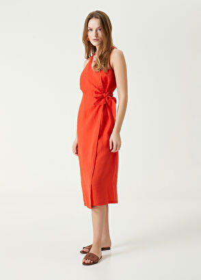 Beymen Club Mercan Uzun Keten Elbise - 3