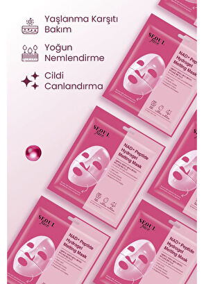 Dermal Seoul Face NAD+ Peptide Hydrogel Revitalizing Moisturizer Melting 5-Pack Paper Face Mask 34 gr - 5