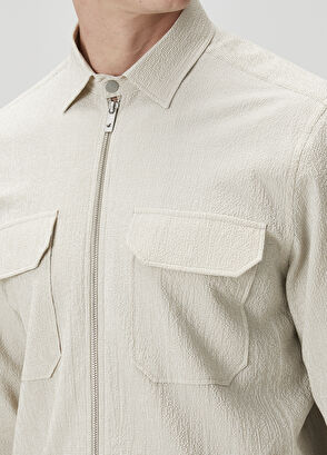 Beymen Club Beige Embossed Outer Shirt - 7