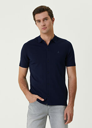 Beymen Club Lacivert Kısa Kollu Triko Gömlek - 3