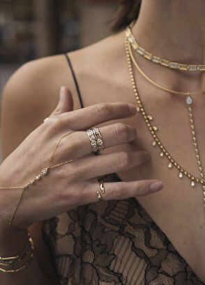 Foen Drova Dance Pırlanta Taşlı 14 Ayar Altın Kadın Şahmeran - 3