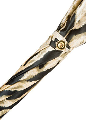 Pasotti Golden Crocodile Figure Patterned Unisex Umbrella - 6